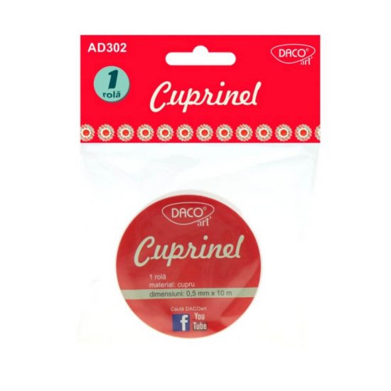 Fir de Cupru Subtire Daco Cuprindel, 0.5 mm x 10 m, Sarma Modelaj, Fir pentru Modelaj, Fir Cupru Modelaj, Fir Subtire Daco Cumpru, Fir Cupru pentru Bijuterii, Cuprindel Cupru pentru Bijuterii, Fir pentru Margele, Fir Cupru pentru Margele si Bratari