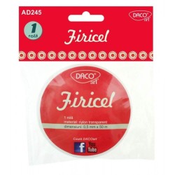 Firicel Nylon DACO, 1 Rola/Set, 0.5mm x 50m, Culoare Transparenta, Fir Nylon pentru Bijuterii, Firicel Nylon pentru Bijuterii, Fir Transparent pentru Margele, Fir Plastic pentru Margele si Bratari