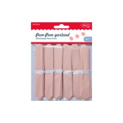 Ghirlanda Pom-Pom Daco, 6 Buc/Set, Diametru 12.5 cm, 126 cm Lungime, Roz Pal, Material Hartie din Matase, Ghirlande Daco, Decoratiuni Sarbatori, Accesorii din Hartie, Ghirlanda Daco Hartie, Ghirlande, Ghirlande Daco, Ghirlande Daco Roz Pal