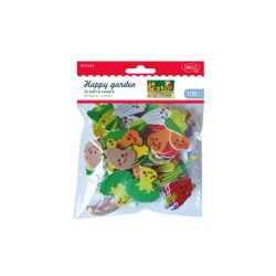 Spuma Autoadeziva DACO, 108 Buc/Set, Gradina Vesela, Dimensiune Variabila, Multicolor, Legume din Spuma, Legume din Spuma Autoadeziva, Legume Vesele Din Spuma Autoadeziva, Figurine din Spuma Autoadeziva