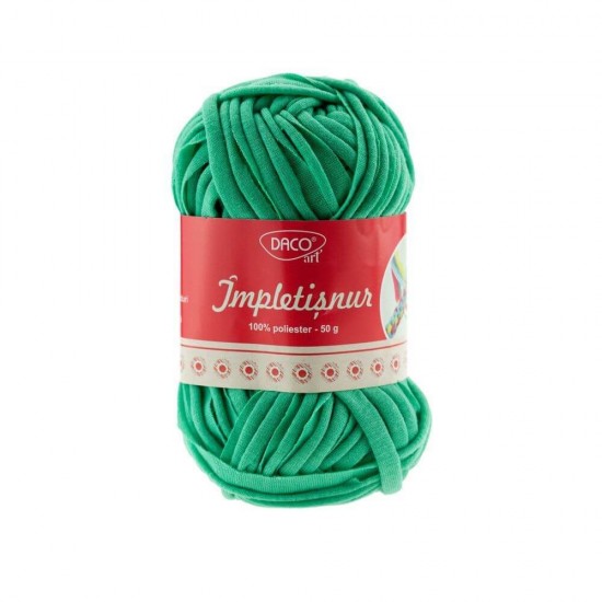 Impletisnur DACO din Poliester, 50 g, Verde, Accesorii Creatie, Accesorii Craft, Snur Poliester, Impletisnur Verde, Impletisnur Daco, Impletisnur din Poliester, Snururi Poliester, Snur pentru Bratari, Snur Decorativ, Snur Colorat