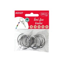 Inele Breloc DACO, 10 Buc/Set, Inox, Diametru 27 mm, Inele pentru Brelocuri, Inele Metal pentru Brelocuri, Cercuri Metal pentru Brelocuri, Accesorii Craft, Accesorii Creatie, Brelocuri din Inox, Inele Inox pentru Brelocuri