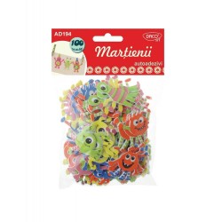 Forme Spuma Autoadeziva DACO, 100 Buc/Set, Martienii, Dimensiuni Variabile, Multicolor, Accesorii Creatie, Accesorii Craft, Martieni din Spuma, Forme Decorative Spuma Adeziva, Forme Spuma Adeziva, Monstruleti din Spuma Adeziva