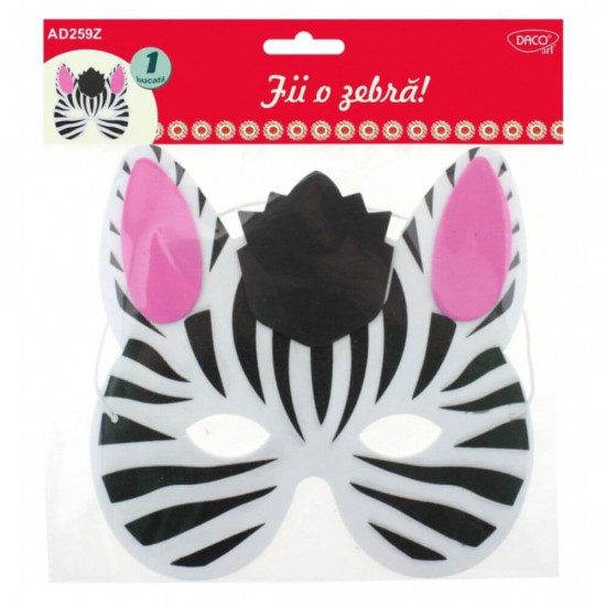 Masca Spuma DACO, 1 Buc/Set, Model Fii o Zebra, Multicolor, Masti Animale Copii, Masti Tematice pentru Copii, Masti Petrecere, Accesorii Craft, Accesorii Creatie, Masca pentru Copii, Masca Model Zebra, Masca din Spuma pentru Copii, Masca cu Elastic