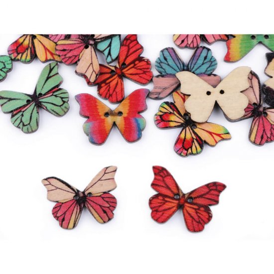 Nasturi Daco Fluturel, 24 Buc/Set, Multicolor, din Lemn, Nasturi Lemn, Nasturi Mici Decoratiuni, Nasturei de Lemn, Nasturei Lemn, Nasturei Colorati, Accesorii Craft, Accesorii Creatie, Nasturi Fluturi, Nasturi Fluture