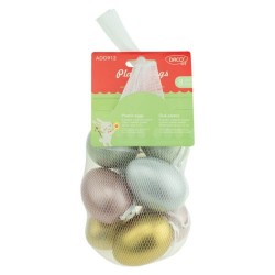 Oua Plastic DACO, 6 cm, 12 Buc/Set, Culori Metalizate, Accesorii Craft, Oua de Pictat, Oua de Paste din Plastic, Oua Plastic Pentru Decorat, Oua Plastic pentru Pictat, Oua Metalizate Colorate, Oua Metalizate din Plastic