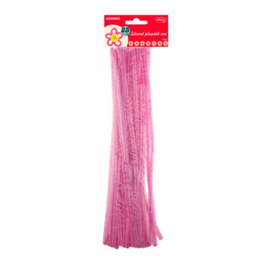 Sarma Plusata Daco 25Buc/Set, Roz, 30x0.6 cm, Material Plastic/Metal, Sarma Activitati Craft, Accesorii Craft, Sarma pentru Cradft, Sarma Plusata pentru Craft, Sarma Craft Daco, Sarma Plusata Activitati, Sarma Plusata Colorata