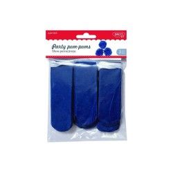 Sfere Pom Pom DACO, 3 Buc/Set, 23.5 cm, Model Sfere Petrecarete, Albastre, Accesorii Creatie, Accesorii Craft, Sfere Pom Pom, Sfere Pom Pom de Petrecere, Pom Pom Hartie, Pompoane Decorative Hartie, Pompon din Hartie