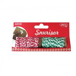 Snurisor DACO, 2 Buc/Set, 10 m, Multicolor, Accesorii Craft, Accesorii Creatie, Snururi Colorate, Snururi Rasucite, Snururi Ambalare Cadouri, Snururi pentru Ambalat Cadouri, Snur Colorat, Snururi Bratari, Snururi Martisoare