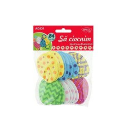 Forme Spuma Autoadeziva DACO, 24 Buc/Set, Multicolor, Model Sa Ciocnim, Accesorii Craft, Accesorii Creatie, Forme Decorative din Spuma, Oua Decorative cu Adeziv, Oua Decorative cu Lipici, Oua Decorative din Spuma Adeziva, Oua din Spuma Adeziva