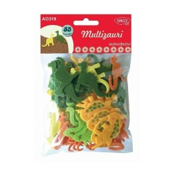 Forme Autoadeziva DACO, 85 Buc/Set, Model Multizauri, Material Spuma/Fetru, Multicolor, Accesorii Craft, Forme Decorative din Spuma, Dinozauri Decorativi din Spuma, Forme din Spuma Adeziva, Forme Adezive din Fetru, Dinozauri Fetru cu Lipici