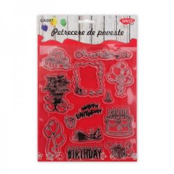 Stampila Netusata Petrecere de Poveste Daco, 13 Modele, Ambalat Blister, Stampile Netusate, Stampile Daco, Stampile Netusate Daco, Stampile Copii, Stampile Decorative, Stampile pentru Copii, Accesorii Craft