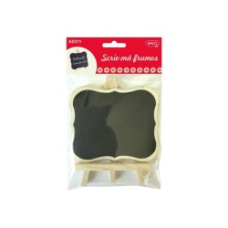 Tablita Lemn Daco, 11.7x9.8 cm, Scrie-ma Frumos, Culoare Neagra, Tabla Mica de Scris cu Creta, Table Mici Creta, Table Mici Desenat, Tabla Mica de Lemn, Mini Tablita, Accesorii Craft, Accesorii Creatie, Tablita Neagra Lemn, Tablita pentru Copii