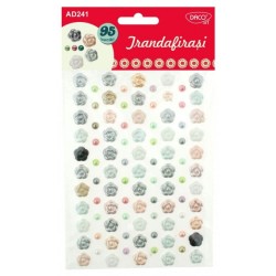Trandafirasi Autoadezivi DACO, 95 Buc/Set, Plastic, Multicolor, Accesorii Craft, Accesorii Creatie, Forme Decorative pentru Lipit, Trandafiri Decorativi cu Adeziv, Trandafiri Decorativi cu Lipici, Trandafiri din Plastic Autoadeziv