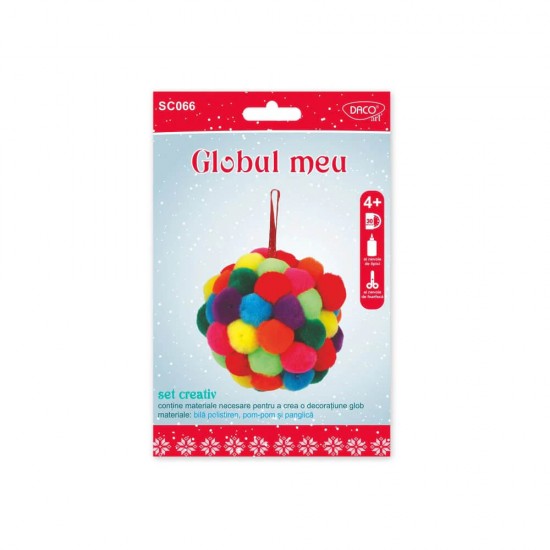 Set Creativ Daco Globul Meu, Multicolor, pentru Crearea unui Glob de Craciun, Set Glob Craciun, Glob Craciun, Glob Multicolor, Set Lucru Manual Globuri Craciun, Glob pentru Craciun Hand Made, Set Confectionare Glob Craciun