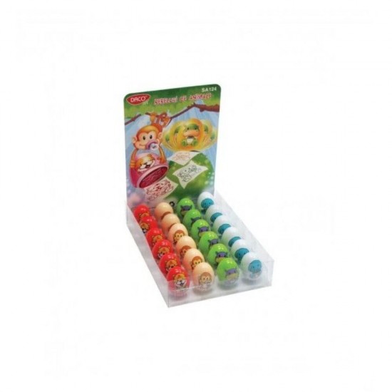 Set 24 Stampile Tusate Daco Bebelusi de Animale, 4 Modele, Multicolor, Stampile Tusate, Stampile Daco, Stampile Tusate Daco, Stampile Copii, Stampile Decorative, Stampile pentru Copii