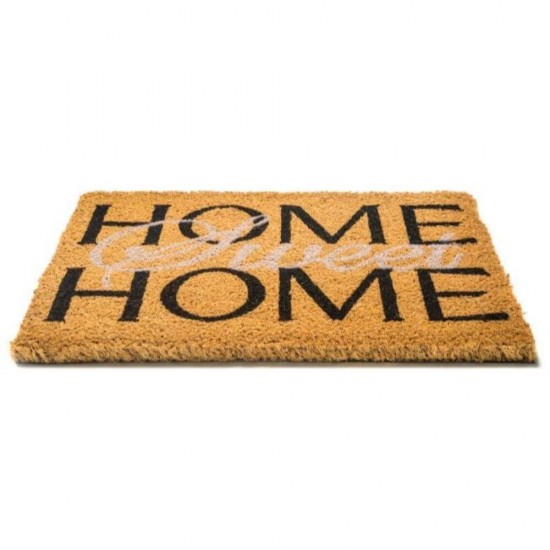 Covoras Usa HOME SWEET HOME OPTIM DEKO, 60x40 cm, Cauciuc/Fibra Cocos, Covorase cu Mesaje pentru Intrare OPTIM DEKO, Covoras cu Mesaj pentru Usa HOME SWEET HOME, Pres Usa HOME SWEET HOME, Presuri Intrare, Covorase Intrare si Presuri
