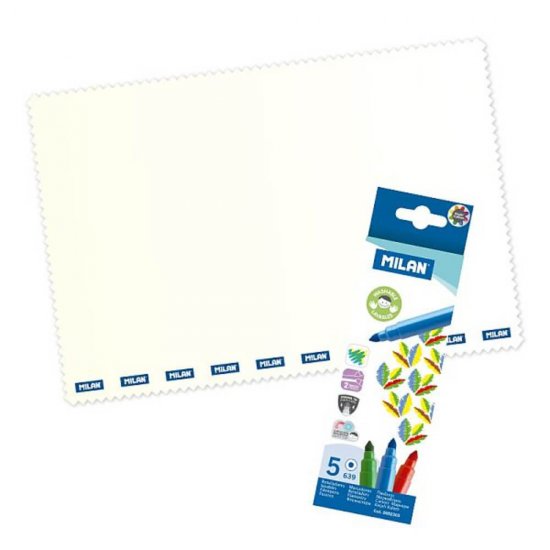Set Desen Milan Magic Panel, 1 Panou Reutilizabil, 5 Carioci Lavabile, 6 Sabloane, Material Plastic/Hartie, Accesorii Craft, Accesorii Pictura, Plansa Desen, Set Cadou Milan, Sablon Desen, Plansa Desen, Plansa pentru Desen, Planse pentru Desen