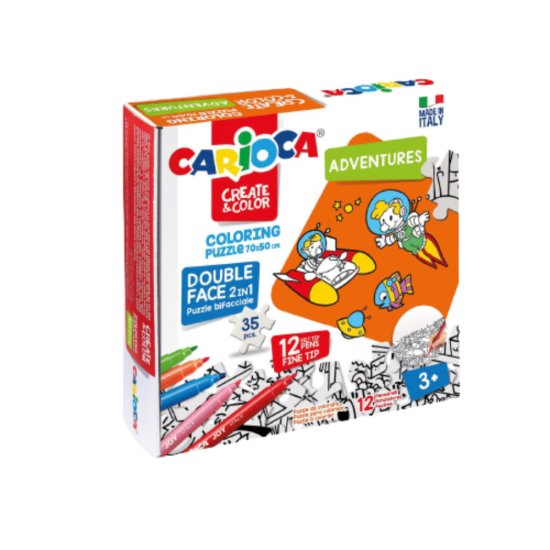 Set Puzzle si 12 Carioci Adventure Baby Carioca, 35 Piese, Multicolor, Carioci Super Lavabile, Puzzle, Puzzle Carioca, Carioci Puzzle, Set Carioca Puzzle, Set Carioca Carioci, Set Creativ, Set Creativ Copii, Set Creativ Carioca