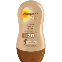 Lotiune Protectie Solara Elmiplant Sun Tan&Protect, SPF 20, 200 ml, cu Unt de Shea, Lotiune de Corp cu Protectie Solara, Lotiune de Plaja, Lotiune pentru Protectie si Bronzare, Lotiune Protectie Solara si Bronzare, Lotiune Protectie Solara 20 SPF