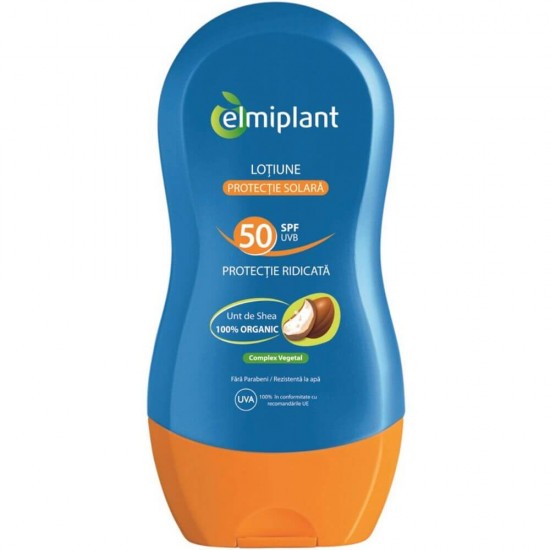 Lotiune Protectie Solara Elmiplant Sun, SPF 50, 200 ml, cu Unt de Shea, Lotiune de Corp cu Protectie Solara, Lotiune pentru Protectie Solara Elmiplant, Lotiune SPF 50, Lotiune Protectie Solara Ridicata, Lotiune pentru Plaja
