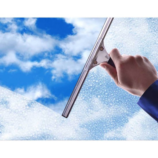 Racleta de Geam Misavan, 30 cm, fara Coada, Material Plastic/Cauciuc, Stergator pentru Geamuri, Stergatoare Tip T pentru Geamuri, Raclete Geamuri si Ferestre, Stergatoare pentru Geam, Ustensile de Spalat Geamuri, Stergator Profesional de Geamuri