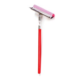 Stergator Abraziv Profesional OTI pentru Geamuri, Lungime 50 cm, Coada din Lemn, Culoare Rosie, Racleta pentru Geamuri, Raclete Abrazive OTI, Stergatoare pentru Geam, Ustensile de Spalat Geamuri, Stergator Profesional de Geamuri