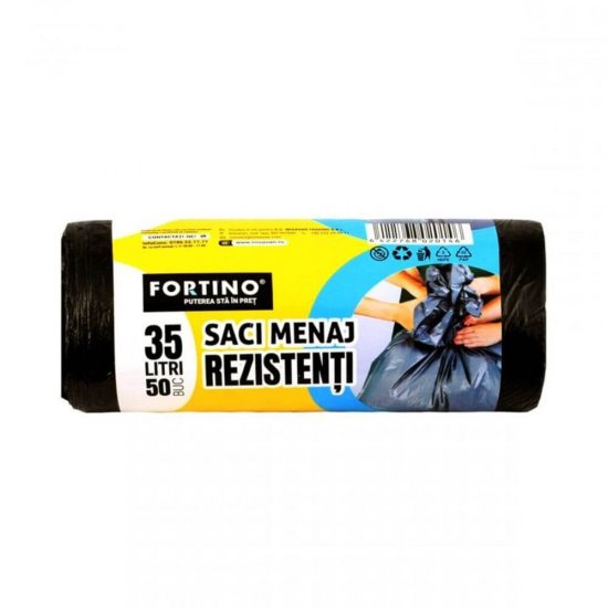 Rola 50 Saci Menajeri Fortino, 35 L, Negru, Rola Saci Menajeri Fortino, Saci Menajeri in Rola, Saci Menajeri la Rola, Rola de Saci Menajeri, Saci Menajeri 35 L, Saci Menajeri de 35 de Litri, Saci Menajeri Mici, Saci Menajeri Negrii, Saci pentru Menaj