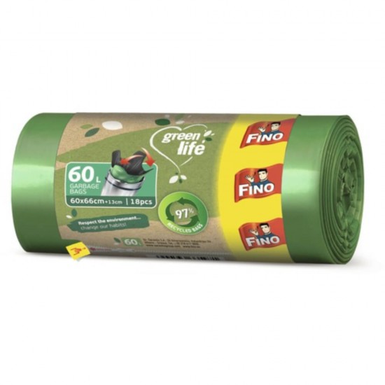 Saci Menajeri Fino Green Life, 60L, 18Buc/Set, Verzi, Saci, Saci Menaj Verzi, Saci Menajeri, Saci Fino, Saci Menajeri Fino, Saci de Gunoi, Saci pentru Gunoi, Saci de Gunoi Fino, Saci de Menaj, Saci pentru Menaj, Saci de Menaj Fino