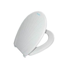 Capac WC Sanobi SanQ, Polipropilena, Alb, cu Model, 800 g, Capac pentru WC, Capac de WC, Capace de WC, Capace WC, Capace pentru WC, Capac Vas Toaleta, Capac pentru Vasul de Toaleta, Capace pentru Vasele de Toaleta