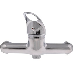 Baterie pentru Dus Sanobi SanQ, Furtun si Para Dus, Material Zinc, Finisaj Cromat, Baterii Dus, Baterie Dus Sanobi, Baterii Cazi, Baterie Cada cu Furtun si Para Dus, Obiecte Sanitare, Baterii Sanitare