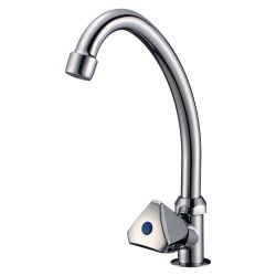 Baterie Zinc pentru Bucatarie Sanobi SanQ, Robinet Apa Rece si Gat Lebada, Finisaj Cromat, Baterii Bucatarie Apa Rece, Baterie Bucatarie cu Robinet Apa Rece, Baterii Chiuvete Bucatarie, Baterie Chiuveta Bucatarie cu Gat Lebada, Baterii Sanitare