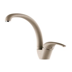 Baterie de Bucatarie cu Gat de Lebada din Alama Sanobi Granit, Finisaj Granit Bej, Baterii Bucatarie, Baterie Bucatarie, Baterie pentru Bucatarie, Baterii pentru Bucatarie, Baterii de Chiuveta, Baterie de Chiuveta, Baterii Sanobi, Baterie Sanobi