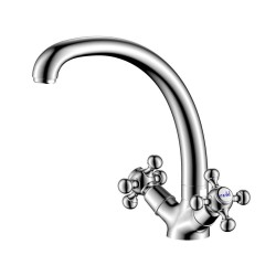 Baterie cu Gat Lebada din Alama Sanobi Retro, Finisaj Cromat, Baterii Bucatarie, Baterie Bucatarie, Baterie pentru Bucatarie, Baterii pentru Bucatarie, Baterii de Lavoar, Baterie de Lavoar, Baterii Sanobi, Baterie Sanobi, Baterie Chiuveta