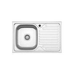 Chiuveta Bucatarie Sanobi, 80x50 cm, cu Picurator, Cuva pe Stanga, Inox Alimentar, Finisaj Linen, Chiuveta de Bucatarie Sanobi, Chiuveta Bucatarie Partea Stanga, Chiuveta Bucatarie Orientare Stanga, Chiuveta Bucatarie Inox, Chiuveta pentru Bucatarie