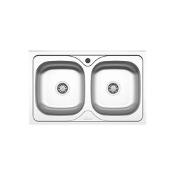 Chiuveta Bucatarie Dubla Sanobi, 80x50 cm, Inox Alimentar, Finisaj Linen, Chiuveta de Bucatarie Sanobi, Chiuveta Dubla Bucatarie, Chiuveta de Bucatarie Dubla, Chiuveta Bucatarie Inox, Chiuveta pentru Bucatarie, Chiuveta pentru Blat Bucatarie