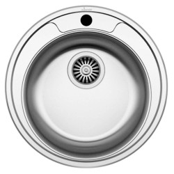 Chiuveta Rotunda Bucatarie Sanobi, 49 cm, Inox Alimentar, Finisaj Mat, Chiuveta Rotunda pentru Blat, Chiuveta Rotunda pentru Bucatarie, Chiuveta de Bucatarie Rotunda, Chiuveta Rotunda de Bucatarie, Chiuveta Bucatarie Universala