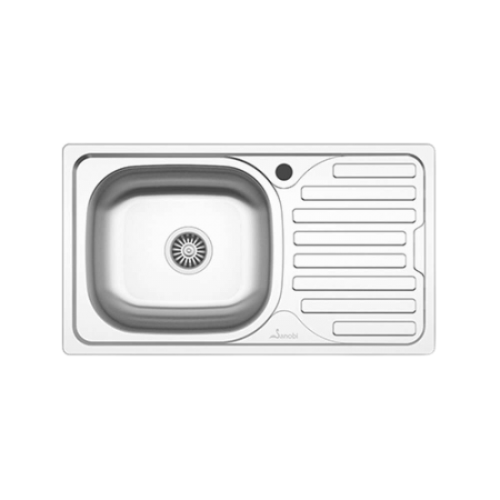 Chiuveta pentru Bucatarie Sanobi, Inox Alimentar, 760x435 mm, Orientare Stanga, Finisaj Linen, Chiuveta, Chiuveta Inox, Chiuveta Sanobi, Chiuveta Inox Sanobi, Chiuveta pentru Blat, Chiuveta Bucatarie, Chiuveta pentru Bucatarie
