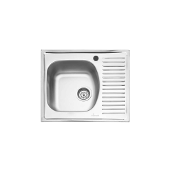 Chiuveta pentru Bucatarie cu Picurator Sanobi, Inox Alimentar, 580x510 mm, Orientare Stanga, Chiuveta, Chiuveta Inox, Chiuveta Sanobi, Chiuveta Inox Sanobi, Chiuveta pentru Blat, Chiuveta Bucatarie, Chiuveta pentru Bucatarie