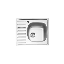 Chiuveta pentru Bucatarie cu Picurator Sanobi, Inox Alimentar, 580x510 mm, Orientare Dreapta, Chiuveta, Chiuveta Inox, Chiuveta Sanobi, Chiuveta Inox Sanobi, Chiuveta pentru Blat, Chiuveta Bucatarie, Chiuveta pentru Bucatarie