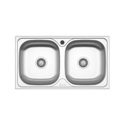 Chiuveta Dubla pentru Bucatarie Sanobi, Inox Alimentar, 780x440 mm, Finisaj Linen, Chiuveta, Chiuveta Inox, Chiuveta Sanobi, Chiuveta Inox Sanobi, Chiuveta pentru Blat, Chiuveta Bucatarie, Chiuveta pentru Bucatarie