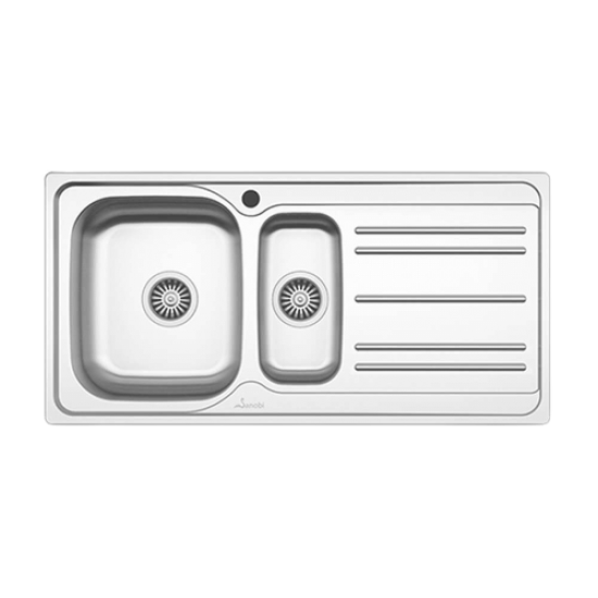 Chiuveta pentru Bucatarie Sanobi, Inox Alimentar, 1000x500 mm, Orientare Stanga, Finisaj Linen, Chiuveta, Chiuveta Inox, Chiuveta Sanobi, Chiuveta Inox Sanobi, Chiuveta pentru Blat, Chiuveta Bucatarie, Chiuveta pentru Bucatarie