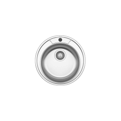 Chiuveta pentru Bucatarie Rotunda Sanobi, Inox Alimentar, 490 mm, Finisaj Linen, Chiuveta, Chiuveta Inox, Chiuveta Sanobi, Chiuveta Inox Sanobi, Chiuveta pentru Blat, Chiuveta Bucatarie, Chiuveta pentru Bucatarie