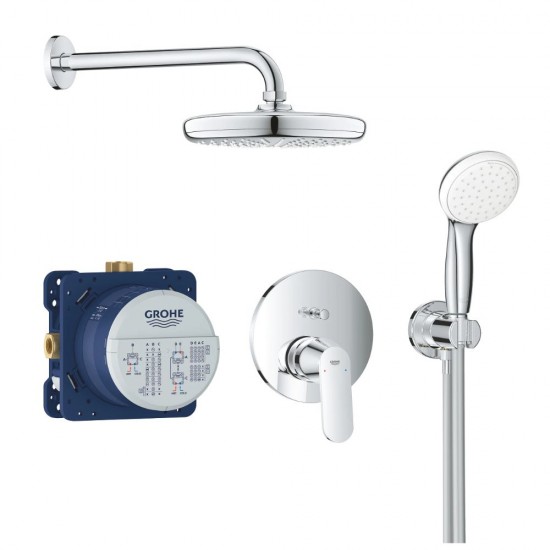 Sistem de Dus cu Baterie Incastrata, Grohe Eurosmart Cosmopolitan Tempesta 210, Crom, Sistem de Dus, Sistem pentru Dus, Dus Coloana pentru Baie, Dus pentru Baie, Sistem Montare Dus, Dus Incastrat, Dus Incastrat in Perete