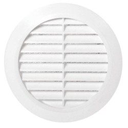 Grila de Aerisire cu Plasa Karro, 110 mm, Tubulatura, Plastic Alb, Grile Rotunde Ventilatie cu Plasa Tubulatura, Rama de Ventilare cu Plasa, Grila Tubulatura cu Plasa de Aerisire, Grile Tubulatura de Aerisire cu Plasa Antiinsecte, Sisteme de Ventilatie