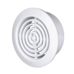 Set 4 Grile de Aerisire Karro, 45/52 mm, Plastic Alb, Set Grile Rotunde Ventilatie, Rama de Ventilare, Grila cu Plasa de Aerisire, Grile Rotunde de Aerisire, Sisteme de Ventilatie, Sisteme de Aerisire