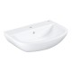 Lavoar Ceramic, Grohe Bau, Montare pe Perete, 60.9x44.2 cm, cu Orificiul pentru Baterie, Alb, Lavoar Alb, Lavoar pentru Baie, Lavoar Ceramic, Chiuveta Alba, Chiuveta pentru Baie, Chiuveta Ceramica