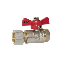  Robinet pentru Apa din Alama, Raodyne, 1/2 Toli, 16 Bari,  Inchidere Sfera, cu Fluture si Olandez, Filet Interior, Instalatii Sanitare, Robinet de Alama pentru Apa, Robineti Apa de la Raodyne, Robinet Inchidere Sfera, Robinet Fluture
