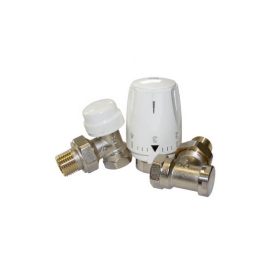 Set de Robineti pentru Radiator Tur/Retur Raodyne, Presiune Maxima 16 Bari, Diametru 1/2'', Alama Nichelat, Robinet Radiator, Robinet de Radiator, Robinet Radiator Raodyne, Robinet Radiator Tur/Retur, Robinet Radiator Termostatic, Robinet Radiator Drept