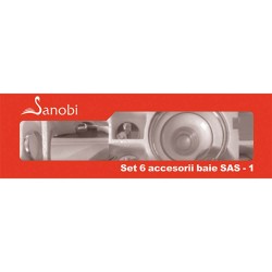 Set 6 Accesorii pentru Baie Sanobi, Accesorii Baie, Accesorii Baie Sanobi, Set de Acesorii Sanobi, Set Acceorii Baie Sanobi, Sanobi Set Accesorii, Set Accesorii Baie Sanobi